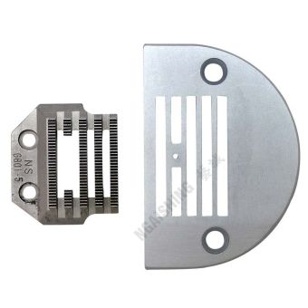 NGAISHING G801-5 PLAIN MACHINE NEEDLE PLATE AND FEED DOG (FINE)
