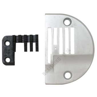 NGAISHING G807-5 PLAIN MACHINE DISPLACEMENT NEEDLE PLATE AND FEED DOG (FINE)